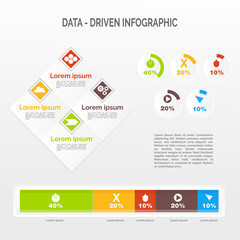 Abstract infographics. Vector business template for presentation. Creative concept for infographic. Illustrates ideas, statements, product characteristics, well defined structure.