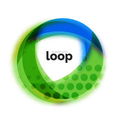 Loop circle business icon, created with glass transparent color shapes