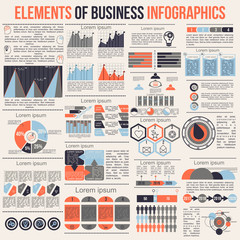 Infographic vector elements for business illustration. Set of simple templates in flat style.