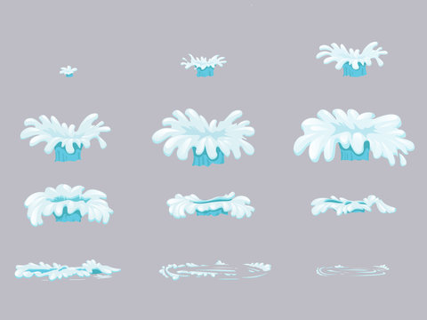 Set sprite sheet splash animation  water detail