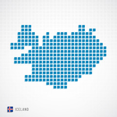 Fototapeta na wymiar Iceland map and flag icon