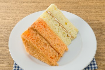 Dish of Vanilla and Orange Chiffon Cake