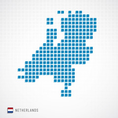 Obraz premium Netherlands map and flag icon