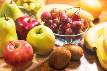 A side view at the fruit assortment