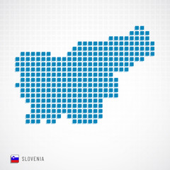 Fototapeta na wymiar Slovenia map and flag icon