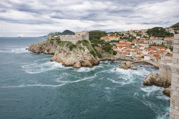Fototapeta na wymiar Dubrovnik's castle, Fort Lawrence viewed from Fort Bokar, Dubrovnik