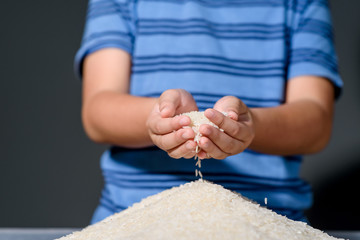 Hand with rice
