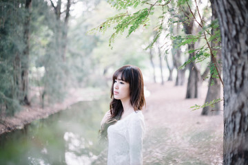 Beauty Girl In White Wedding Dress