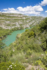 Fototapeta na wymiar Scenic View of beautiful nature, water and waterfall At Krka National Park, Coatia