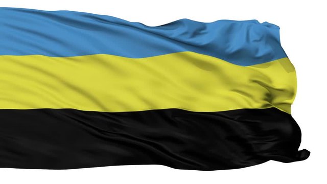 Kleck flag, city of Belarus, realistic animation isolated on white seamless loop - 10 seconds long (alpha channel is included)