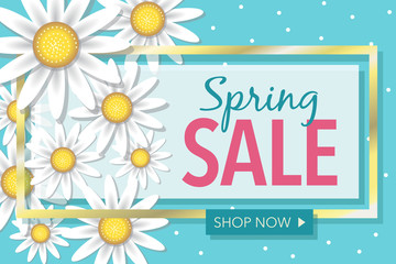 Spring Sale Flowers Retail Vector Illustration Horizontal 1