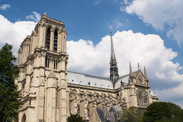 Obraz premium Gathering Storm, Cathedral of Notre Dame, Paris, France