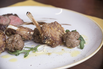 lamb, grilled, roasted, cooked, meat, meal, bbq, food, dinner, bone, lunch