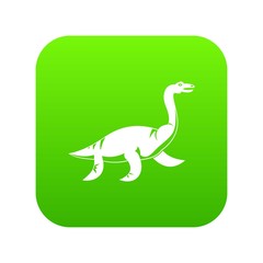 Elasmosaurine dinosaur icon digital green