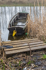 Naklejka premium wooden river boat