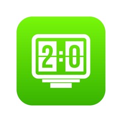 Soccer scoreboard icon digital green