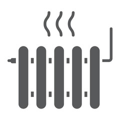 Radiator heating glyph icon, Real estate and home, heat sign vector graphics, a solid pattern on a white background, eps 10.