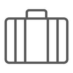 Baggage line icon, briedfcase and luggage, bag sign vector graphics, a linear pattern on a white background, eps 10.