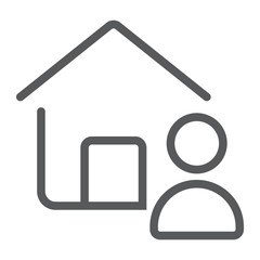 Real Estate Agent line icon, Real estate and home, person sign vector graphics, a linear pattern on a white background, eps 10.