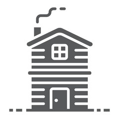 Cottage glyph icon, real estate and home, apartment sign vector graphics, a solid pattern on a white background, eps 10.