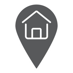 Home location glyph icon, real estate and home, pin pointer sign vector graphics, a solid pattern on a white background, eps 10.