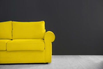 Elegant room interior with comfortable sofa