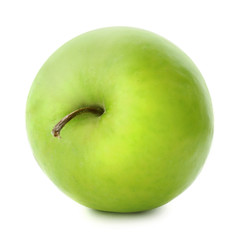 Fresh green apple on white background
