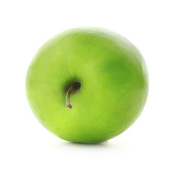 Fresh green apple on white background