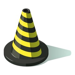Transportation cone icon, isometric style