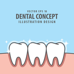 Square banner whitening  teeth illustration vector on blue background. Dental concept.