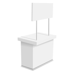 Information kiosk mockup, realistic style