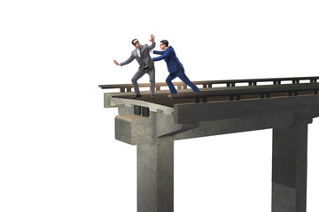 Business unethical competition concept with businessmen