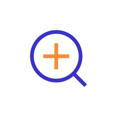 search outline blue orange icon vector illustration