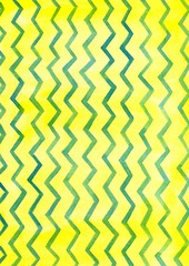 Blue Chevron Pattern on Yellow Watercolor Background.