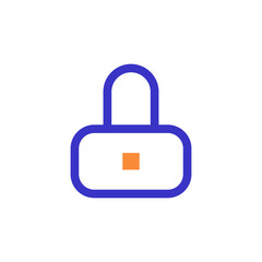 lock outline blue orange icon vector illustration