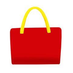 handbag red, isolated white background, subject for female elegance