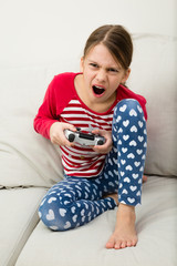 Girl Plays Videogame