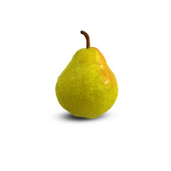 Pear yellow green isolated on the white background