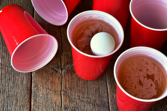 Red Plastic Beer Pong Cups