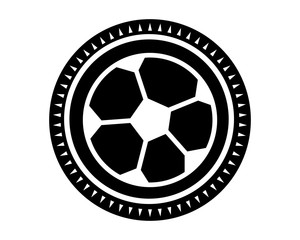 Obraz premium black soccer ball icon sport equipment tool utensil image vector