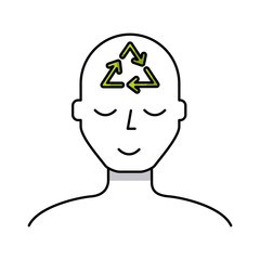 human portrait recycle ecology environment vector illustration 