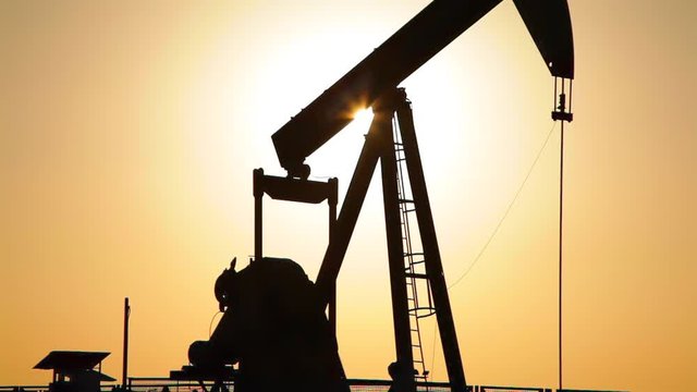 Oil Pumps with Sunset Light