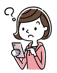 女の子：スマートフォン