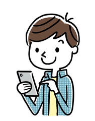 男の子：スマートフォン