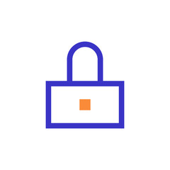 lock outline blue orange icon vector illustration