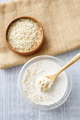 オーツ麦と牛乳