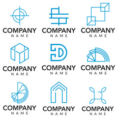 Interior vector logo icon illustration collection
