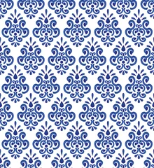 Schilderijen op glas ceramic blue pattern © flworsmile