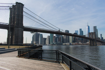 A view of Brooklyn Bridge and Manhatten