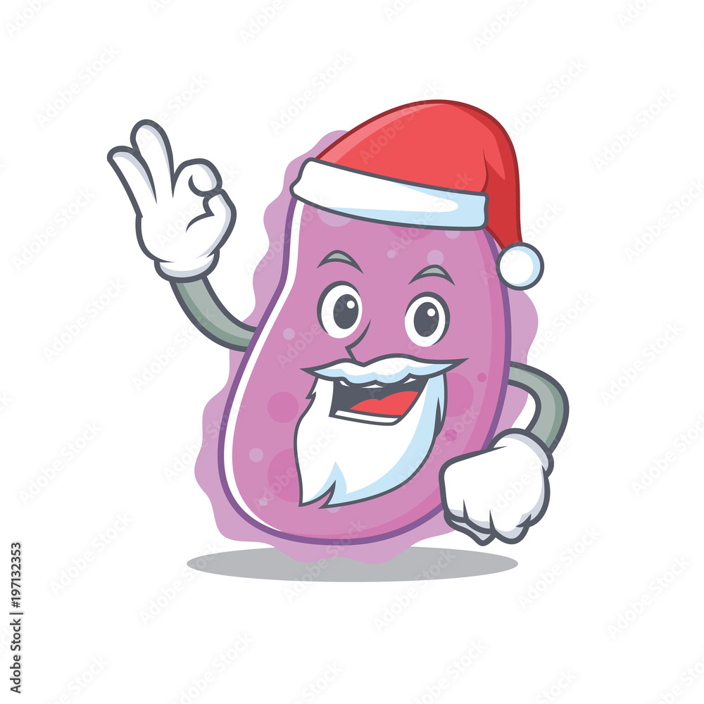 Canvas Prints Santa bacteria mascot cartoon style